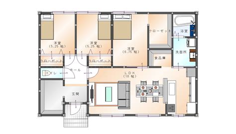 長方形房子|長方形の平屋間取り図64選！【細長い2LDK・3LDK・…